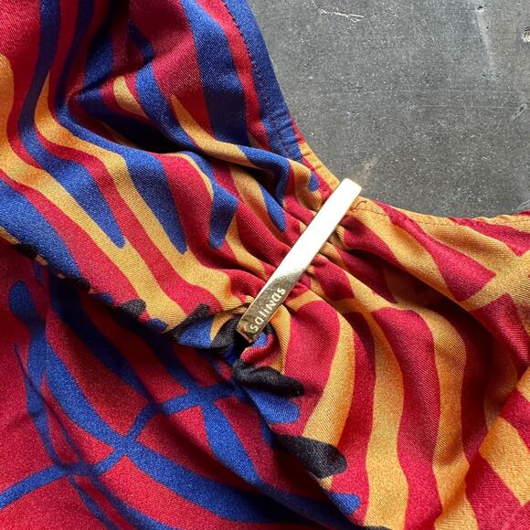 Salinas One Piece Swimsuit Women's S Tropical Multi Color Halter Bathing Suit - Picture 2 of 8